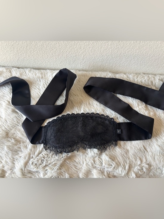 Victoria's Secret Other - Victoria’s Secret Black Lace Rhinestone Lingerie Sexy Blindfold with Satin Ties